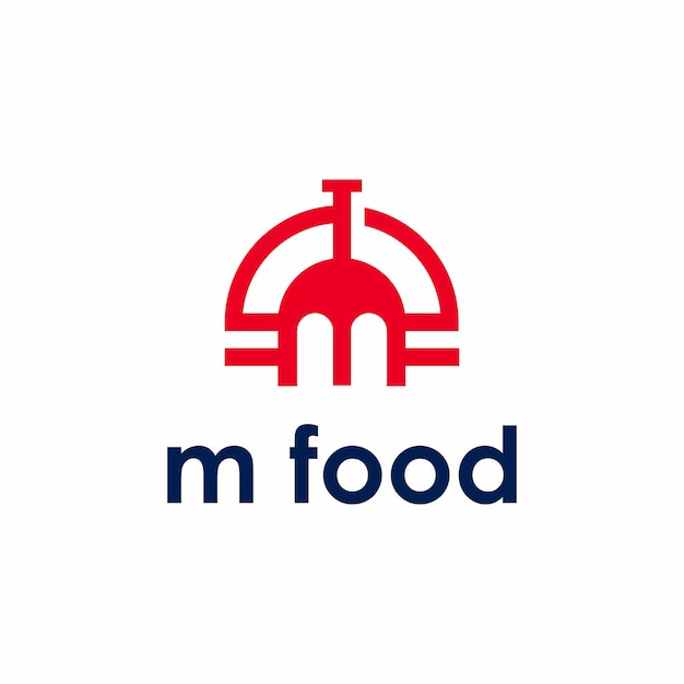 logotipo de horquilla y letra M
