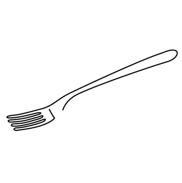 logotipo de la horquilla con un solo diseño de línea continua sobre un fondo blanco