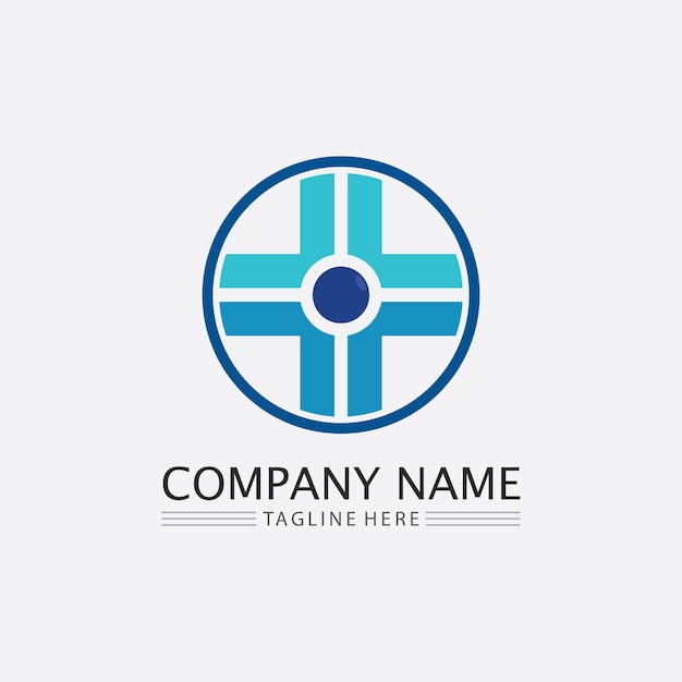 Logotipo del hospital y aplicación de iconos de plantilla de símbolos de icono de atención médica