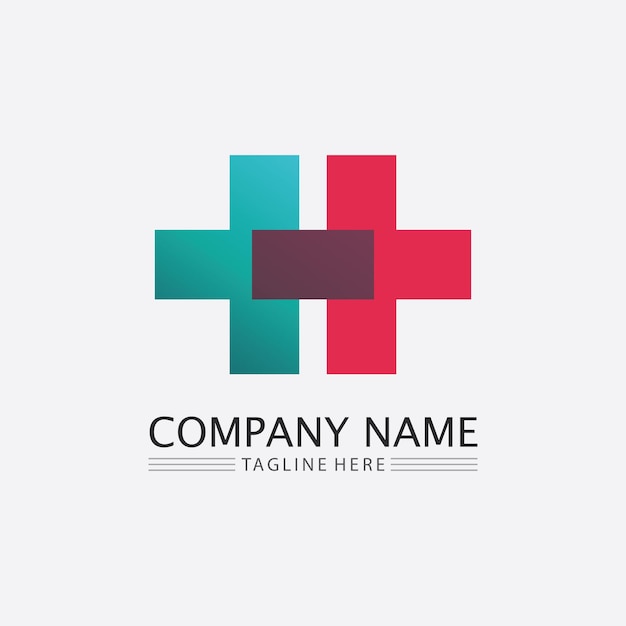 Logotipo del hospital y aplicación de iconos de plantilla de símbolos de icono de atención médica