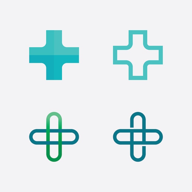 Vector logotipo del hospital y aplicación de iconos de plantilla de símbolos de icono de atención médica