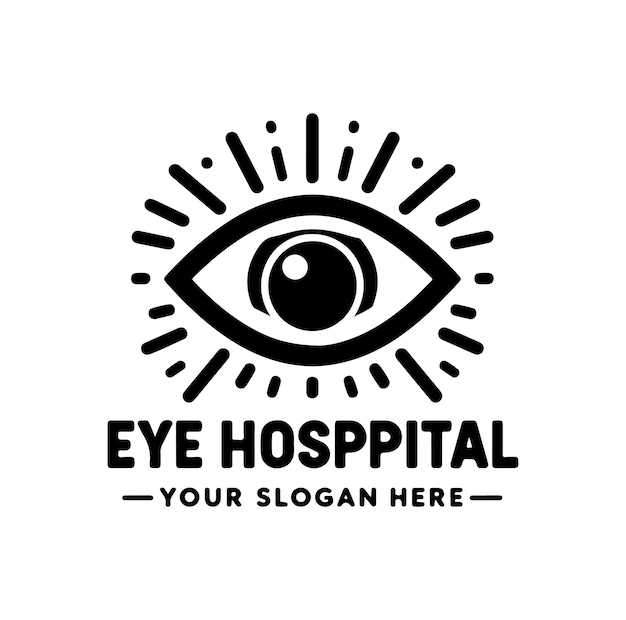 Logotipo del hospital ocular plantilla de diseño vectorial emblema concepto de diseño símbolo creativo icono