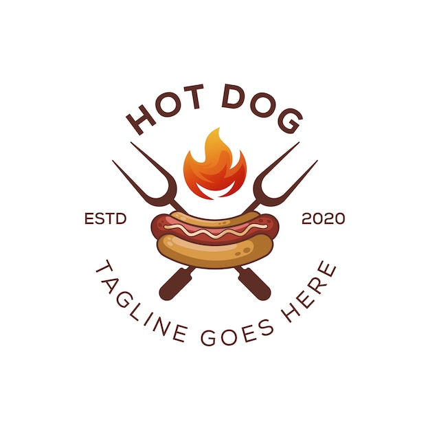 Logotipo de hot dog de comida moderna