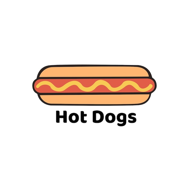 Logotipo de hot dog Perro caliente corriendo sobre fondo blanco