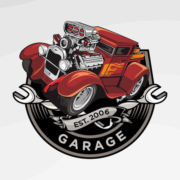 El logotipo de Hot Rod Garage