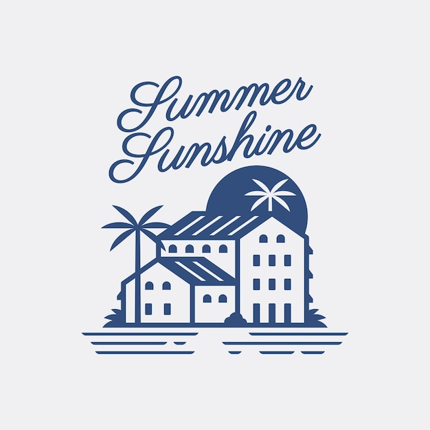 Vector logotipo del hotel summer sunshine