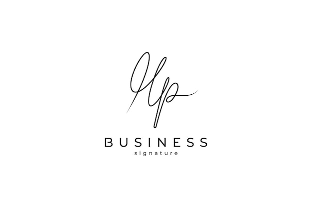 Logotipo HP Monogram en estilo de diseño lineal