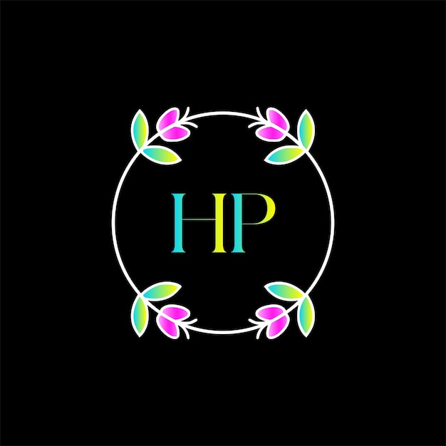 Logotipo de hp monogram para eventos de celebración, bodas, tarjetas de felicitación, invitación plantilla vectorial