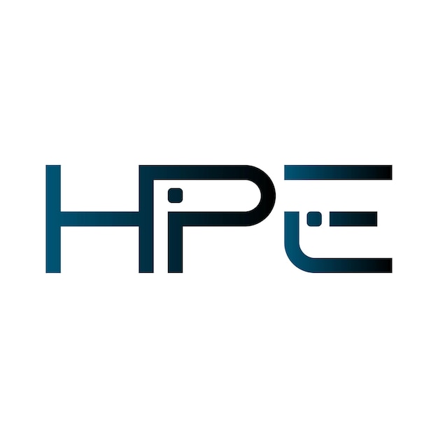 El logotipo de HPE, el monograma inicial, la marca, la letra, el sello, el diseño de símbolos de tipografía minimalista moderna.