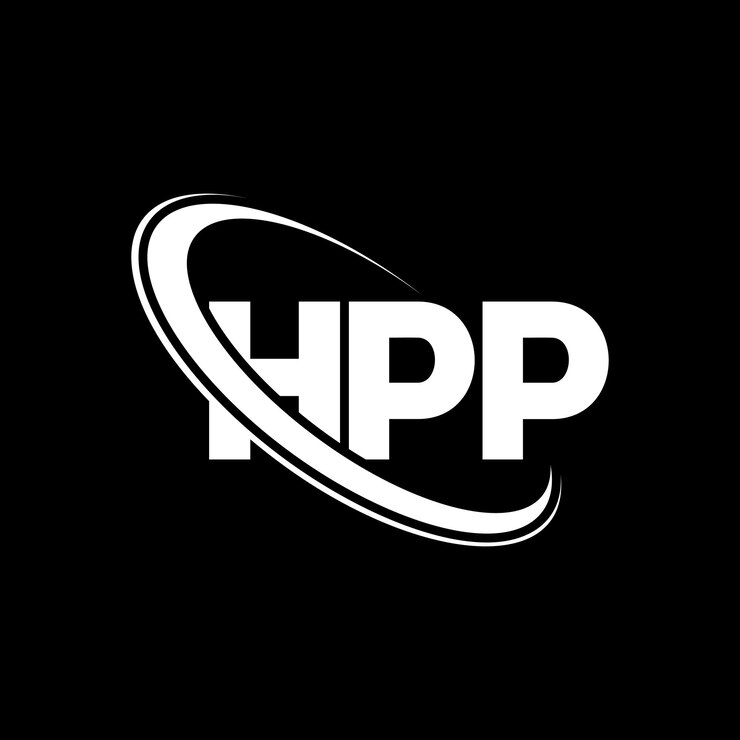 Vector logotipo de hpp hpp letra hpp letra diseño de logotipo iniciales logotipo hpp vinculado con círculo y mayúscula logotipo hpp tipografía para negocios de tecnología y marca inmobiliaria