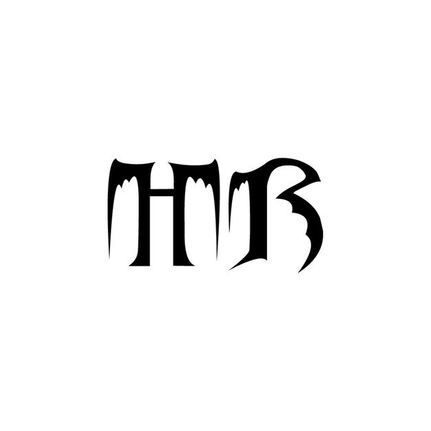 El logotipo de HR está diseñado con monograma, letra, texto, nombre, símbolo, logotipo monocromático, carácter alfabético y logotipo simple.