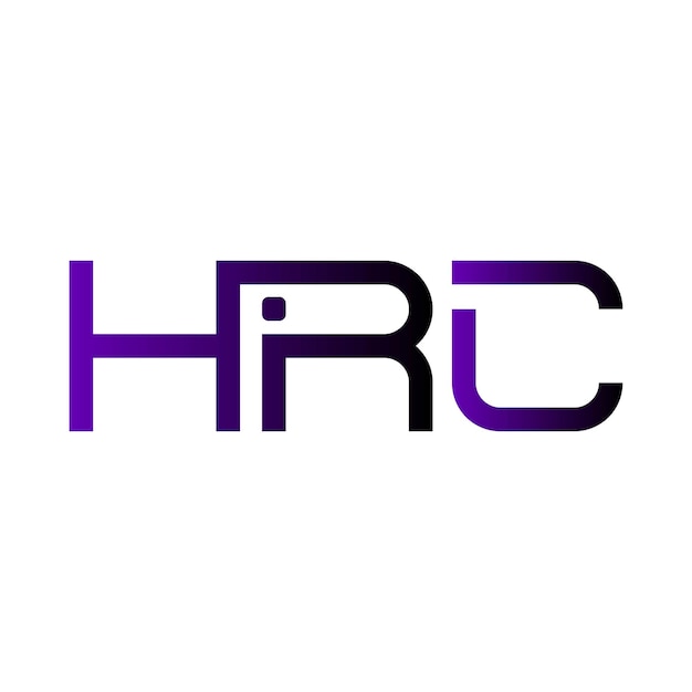 El logotipo de HRC, el monograma inicial, la marca, la letra, el sello, el diseño de símbolos de tipografía minimalista moderna.
