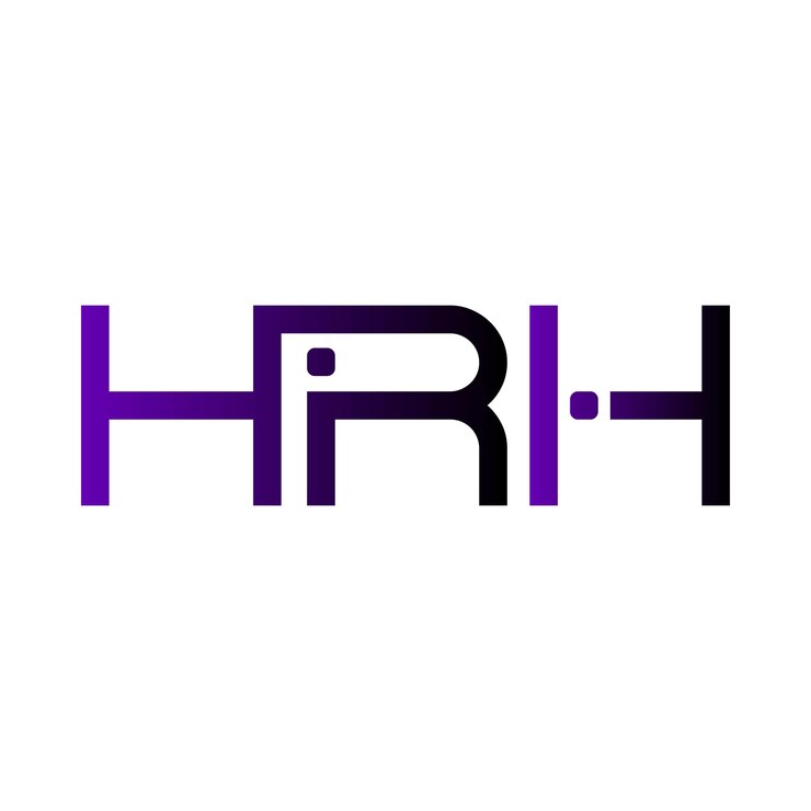Vector el logotipo de hrh, el monograma inicial, la marca, la letra, el sello, el diseño de símbolos de tipografía minimalista moderna.