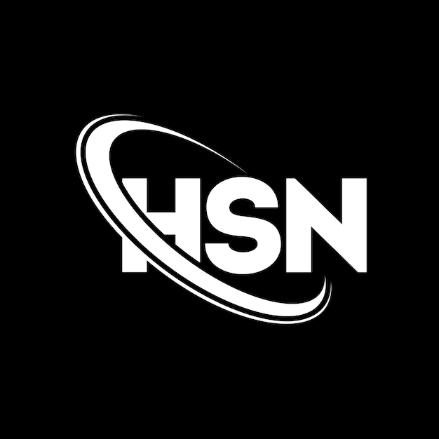 Vector logotipo hsn letra hsn diseño de logotipo de letra hsn iniciales logotipo hsn vinculado con círculo y monograma en mayúscula logotipo de hsn tipografía para negocios tecnológicos y marca inmobiliaria