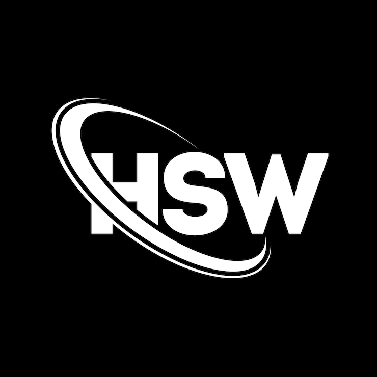 Vector logotipo hsw letra hsw diseño de logotipo de letra hsw iniciales hsw logotipo vinculado con círculo y mayúscula monograma logotipo hsw tipografía para negocios de tecnología y marca inmobiliaria