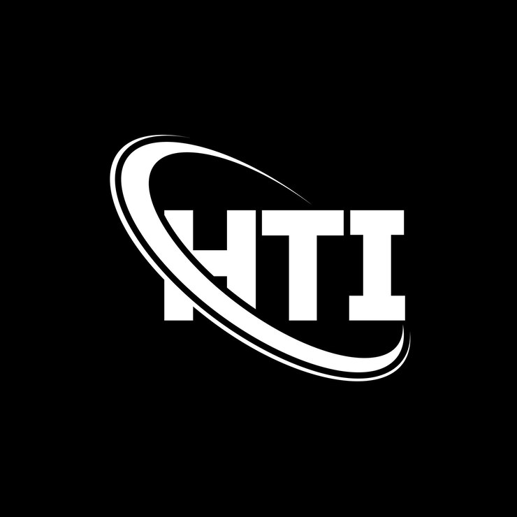 Vector logotipo hti hti letra hti diseño de logotipo de letra iniciales logotipo hti vinculado con círculo y mayúscula logotipo monograma hti tipografía para negocios tecnológicos y marca inmobiliaria