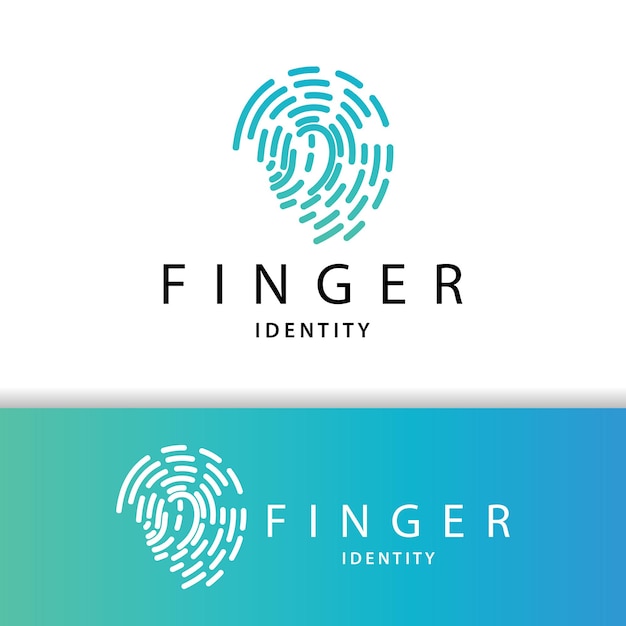 Logotipo De Huella Digital Premium Diseño De Identidad Humana Ilustración De Plantilla De Modelo De Línea Simple
