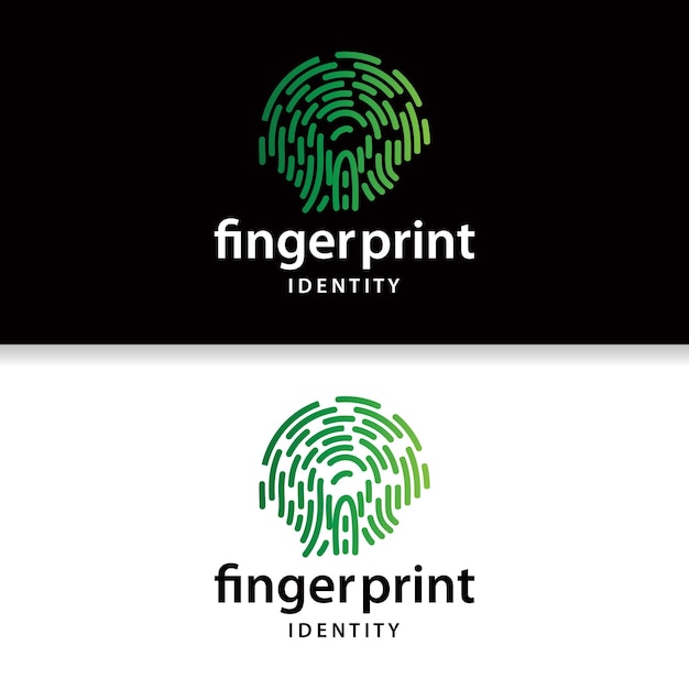 Logotipo De Huella Digital Premium Diseño De Identidad Humana Ilustración De Plantilla De Modelo De Línea Simple