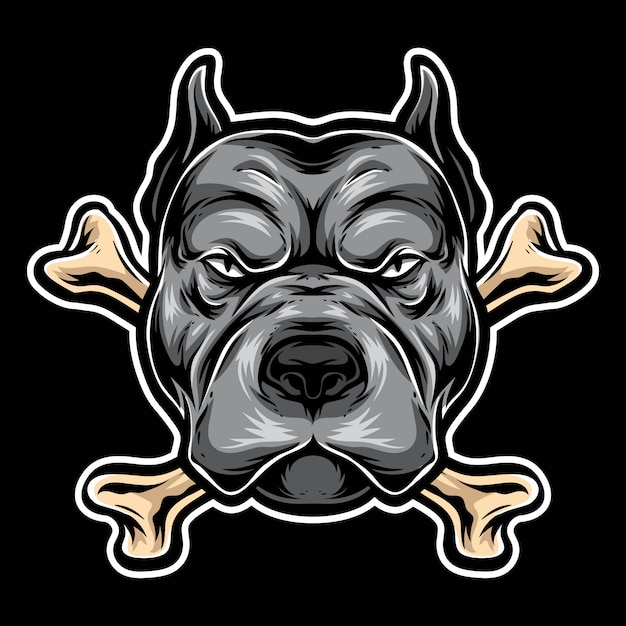 Logotipo de hueso de pitbull
