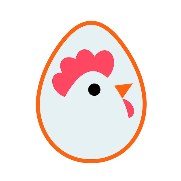 Logotipo de huevo en forma de pollo. Dibujo vectorial.