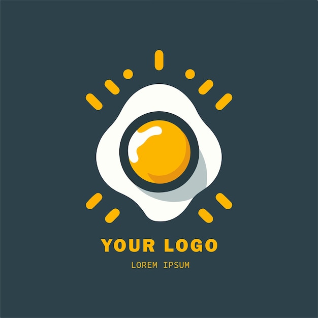 El logotipo del huevo frito es minimalista y simple Diseñado utilizando un estilo vectorial