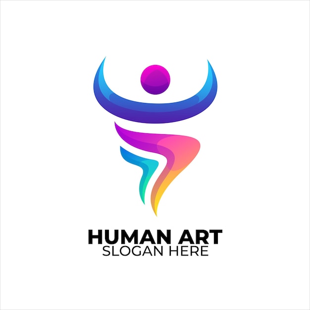 Logotipo humano estilo degradado colorido