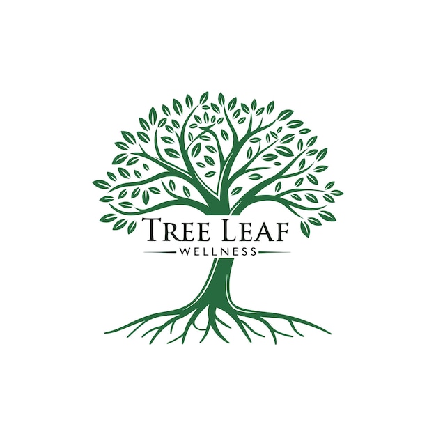 El logotipo humano de la hoja de árbol en fondo blanco