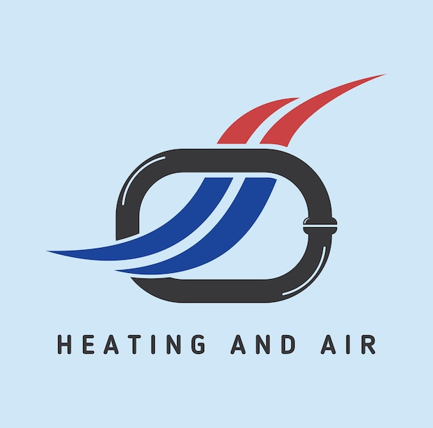 Logotipo de hvac con ilustración de diseño de símbolo de tubería