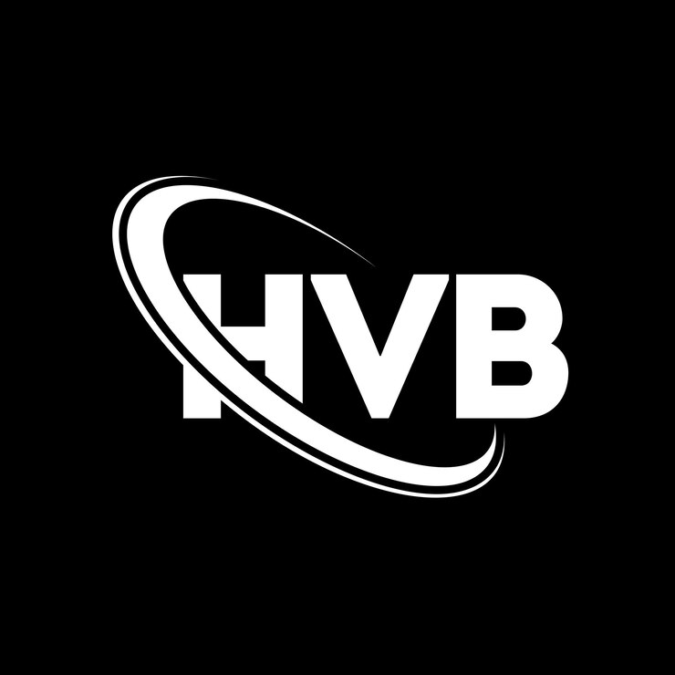 Vector logotipo hvb diseño del logotipo de la letra hvb iniciales logotipo de hvb vinculado con círculo y monograma en mayúscula logotipo de la tipografía hvb para negocios tecnológicos y marca inmobiliaria