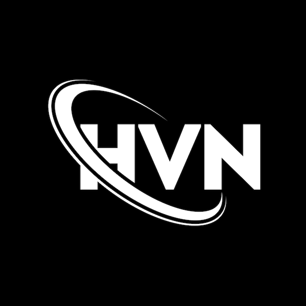 Logotipo HVN letra HVN letra diseño del logotipo Iniciales logotipo HVN vinculado con círculo y mayúscula logotipo monograma tipografía HVN para negocios de tecnología y marca inmobiliaria