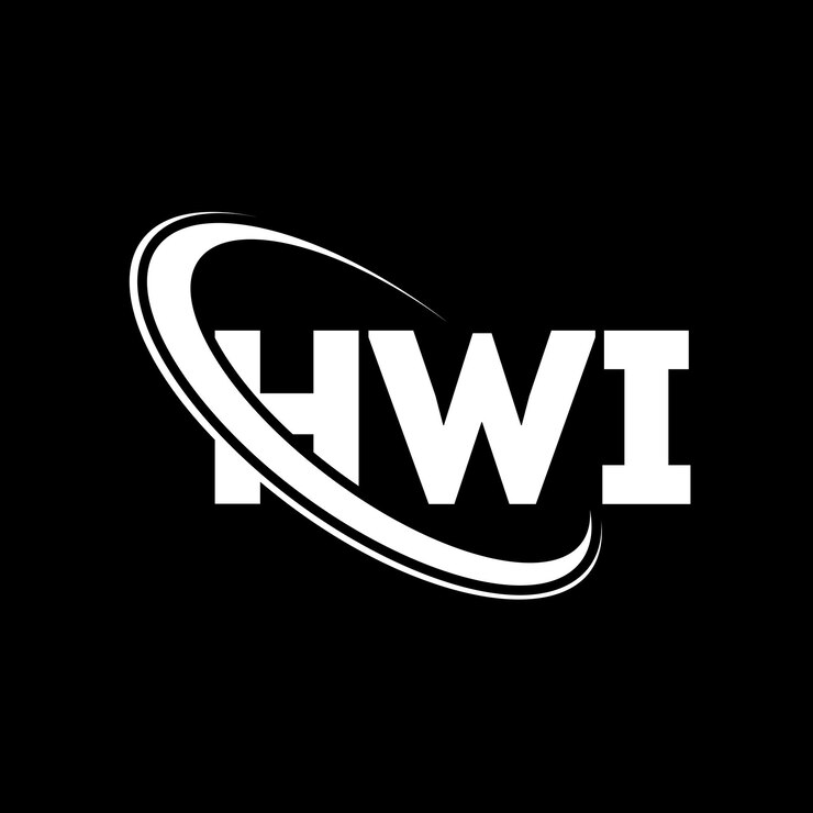 Vector logotipo hwi hwi letra hwi letra diseño de logotipo iniciales logotipo hwi vinculado con círculo y mayúscula logotipo monograma hwi tipografía para negocios de tecnología y marca inmobiliaria