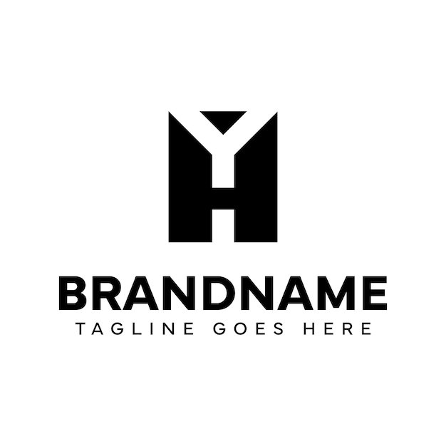 El logotipo HY Monogram para cualquier marca con las iniciales HY o YH