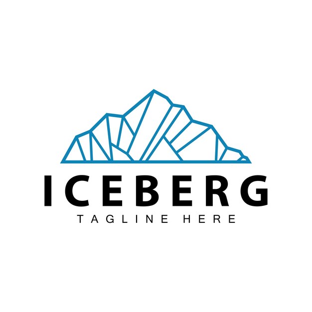 Logotipo De Iceberg Diseño De Logotipo De La Antártida Plantilla De Ilustración De Vector De Paisaje De Naturaleza Simple