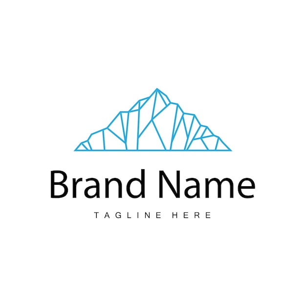 Logotipo De Iceberg Diseño De Logotipo De La Antártida Plantilla De Ilustración De Vector De Paisaje De Naturaleza Simple