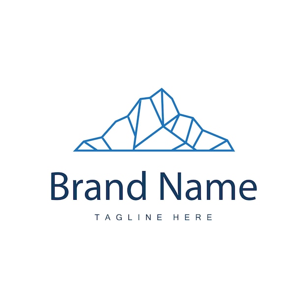 Logotipo De Iceberg Diseño De Logotipo De La Antártida Plantilla De Ilustración De Vector De Paisaje De Naturaleza Simple