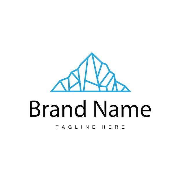 Logotipo De Iceberg Diseño De Logotipo De La Antártida Plantilla De Ilustración De Vector De Paisaje De Naturaleza Simple