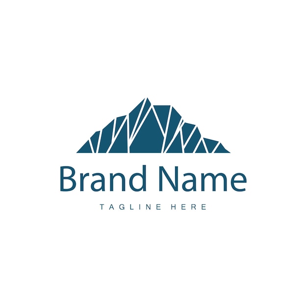 Logotipo De Iceberg Diseño De Logotipo De La Antártida Plantilla De Ilustración De Vector De Paisaje De Naturaleza Simple