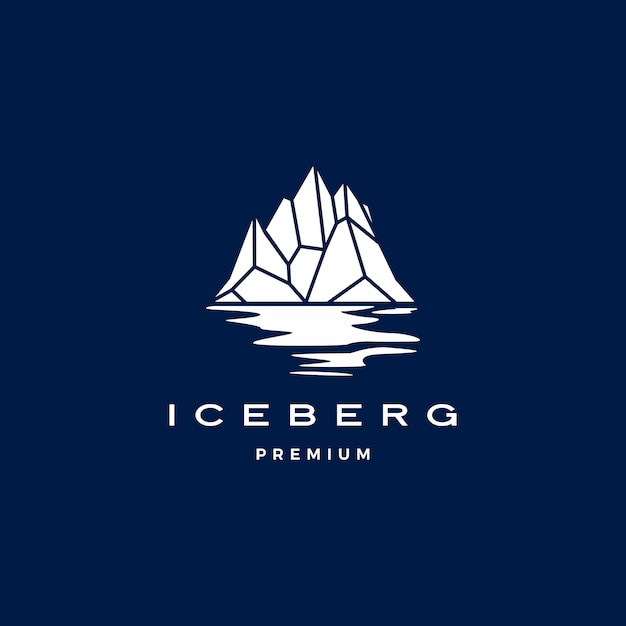 Logotipo de iceberg geométrico en azul oscuro