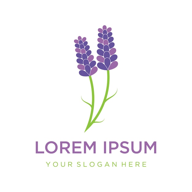 El logotipo de la icona de la flor de lavanda