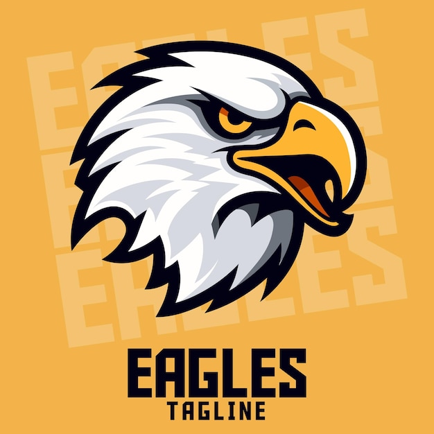 Logotipo icónico del vintage de la ilustración del águila para los equipos deportivos