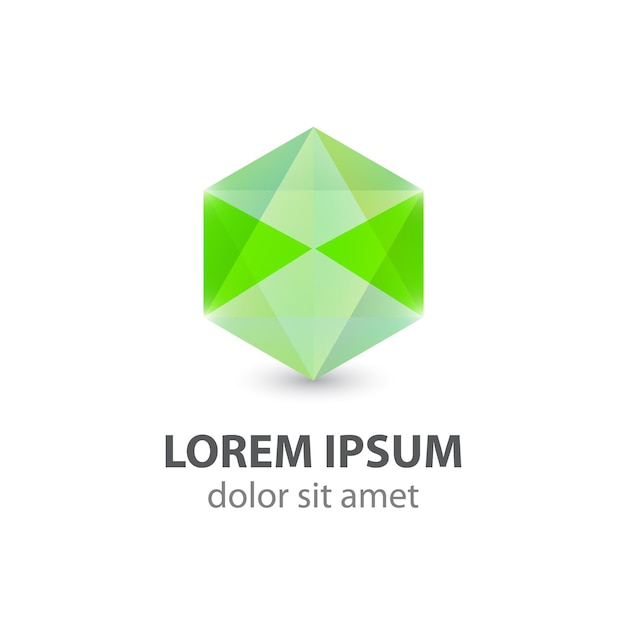 Logotipo de icono abstracto de cristal vectorial