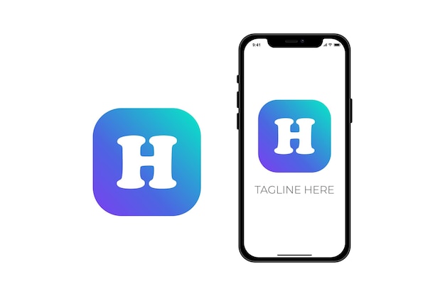 Logotipo del icono de la aplicación con la letra H inicial