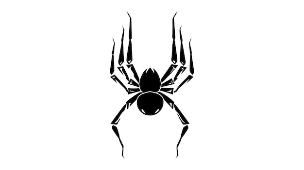 El logotipo del icono de la araña negra Ilustración vectorial aislada sobre fondo blanco