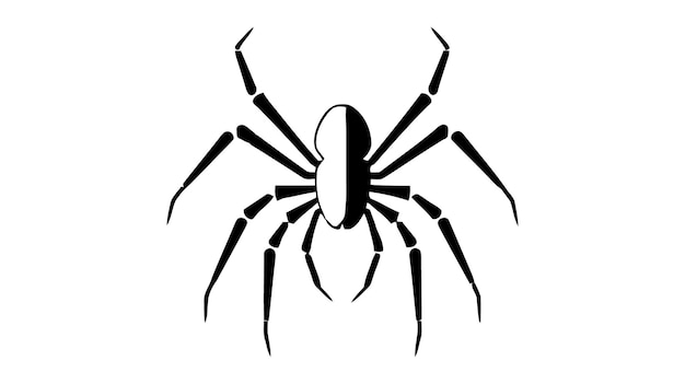 El logotipo del icono de la araña negra Ilustración vectorial aislada sobre fondo blanco