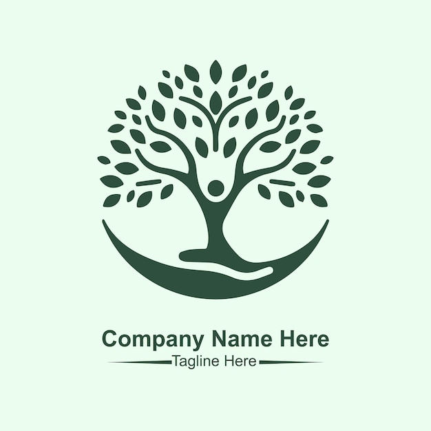 El logotipo y el icono del árbol de yoga