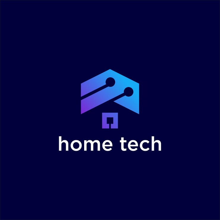 Vector logotipo de icono de casa inteligente de tecnología