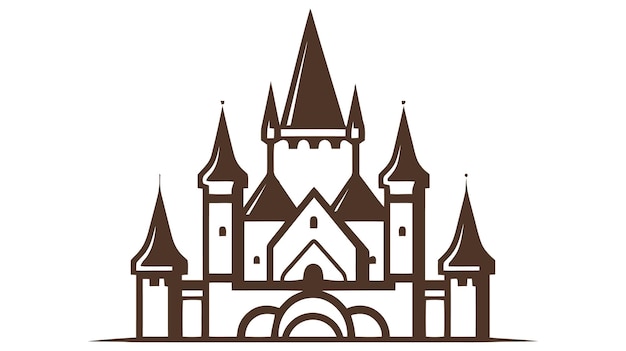 Logotipo del icono del castillo negro vectorial Ilustración vectorial aislada en fondo blanco