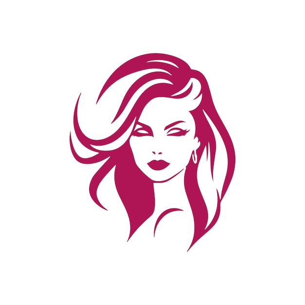 Un logotipo de icono de chica mujer silueta vectorial diseño aislado bonito y lujoso concepto de estilo de vida icono de silueta negra