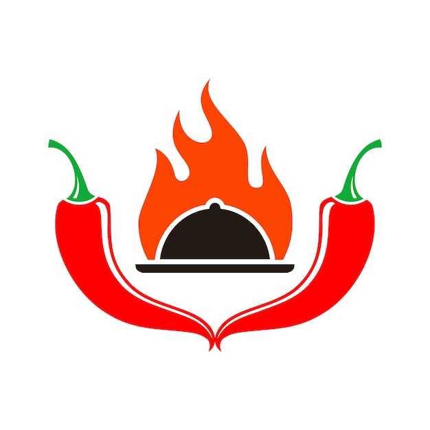 Logotipo de icono de comida picante picante de chile