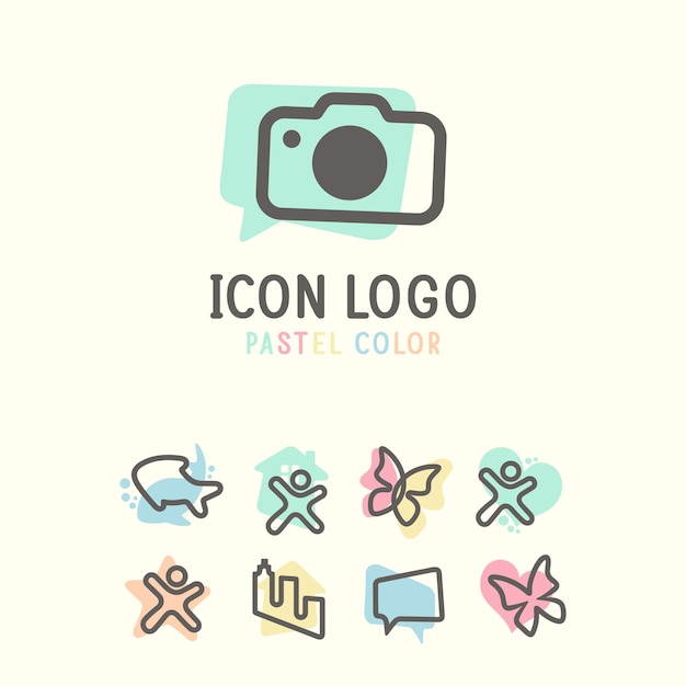 Logotipo de icono con concepto de color pastel